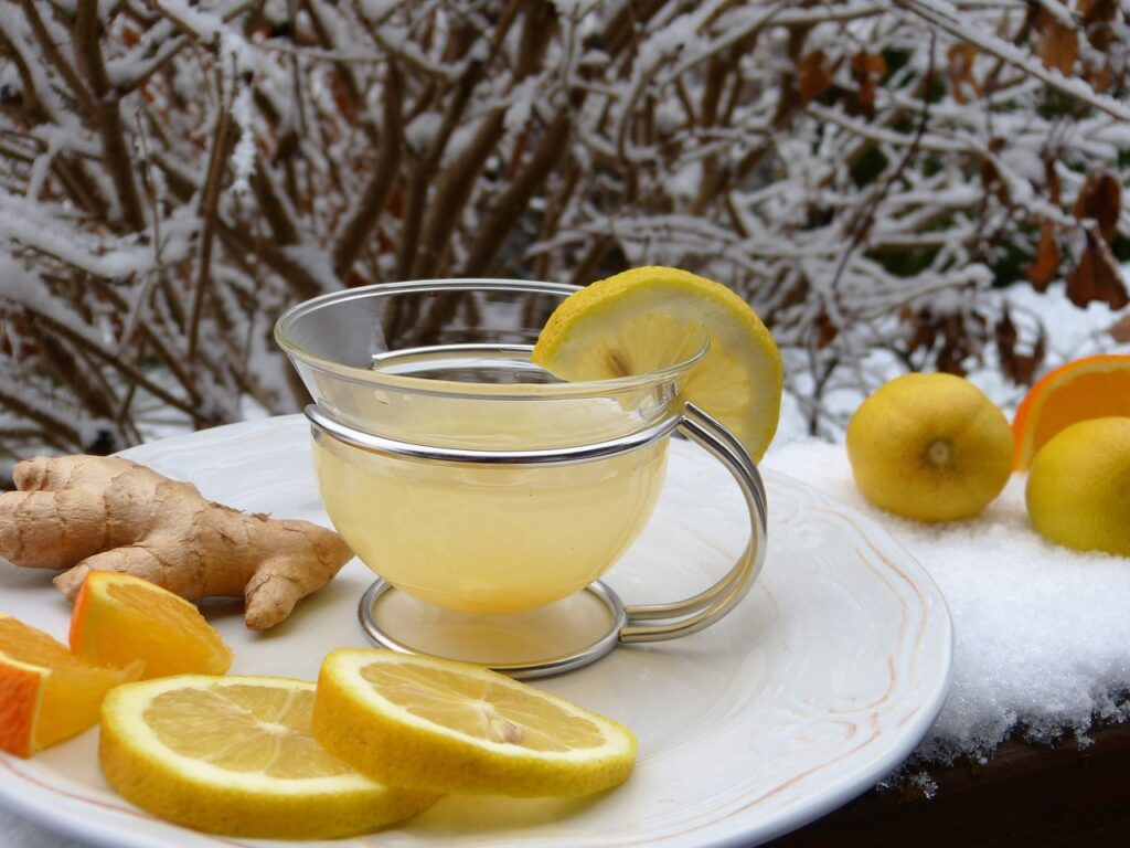 Ginger tea in winter